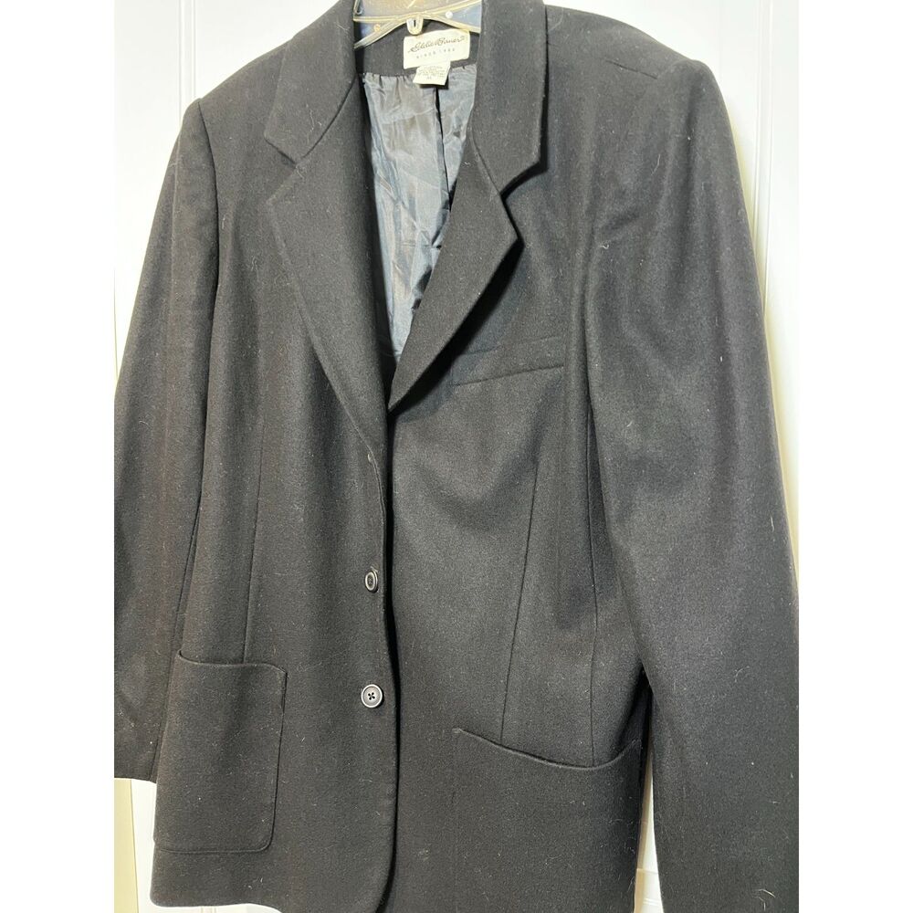 Vintage 1990s Eddie Bauer Women’s XL Black Wool Blend Oversized Blazer Jacket